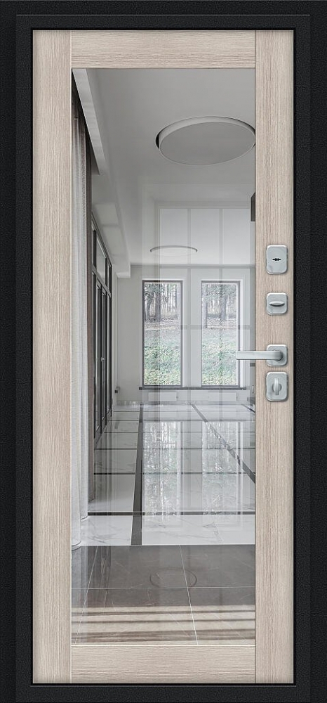 Товар Дверь Thermo Флэш МФ/BChrome Букле черное/Cappuccino Melinga BR6215