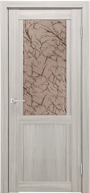 Фото Межкомнатная дверь Легенда К-12 тон Белая лиственница Остекление Гранит бронза