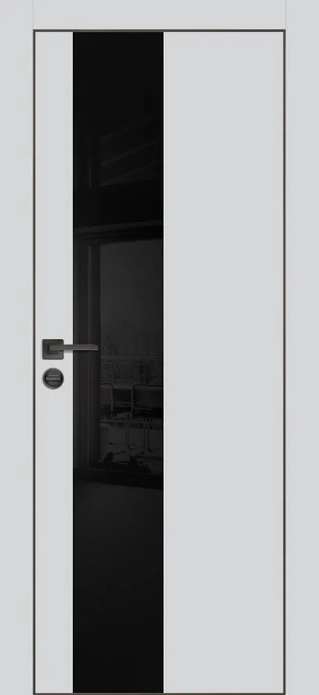 Фото Межкомнатная дверь PX-6 черная кромка с 4-х ст. Сапфир матовый